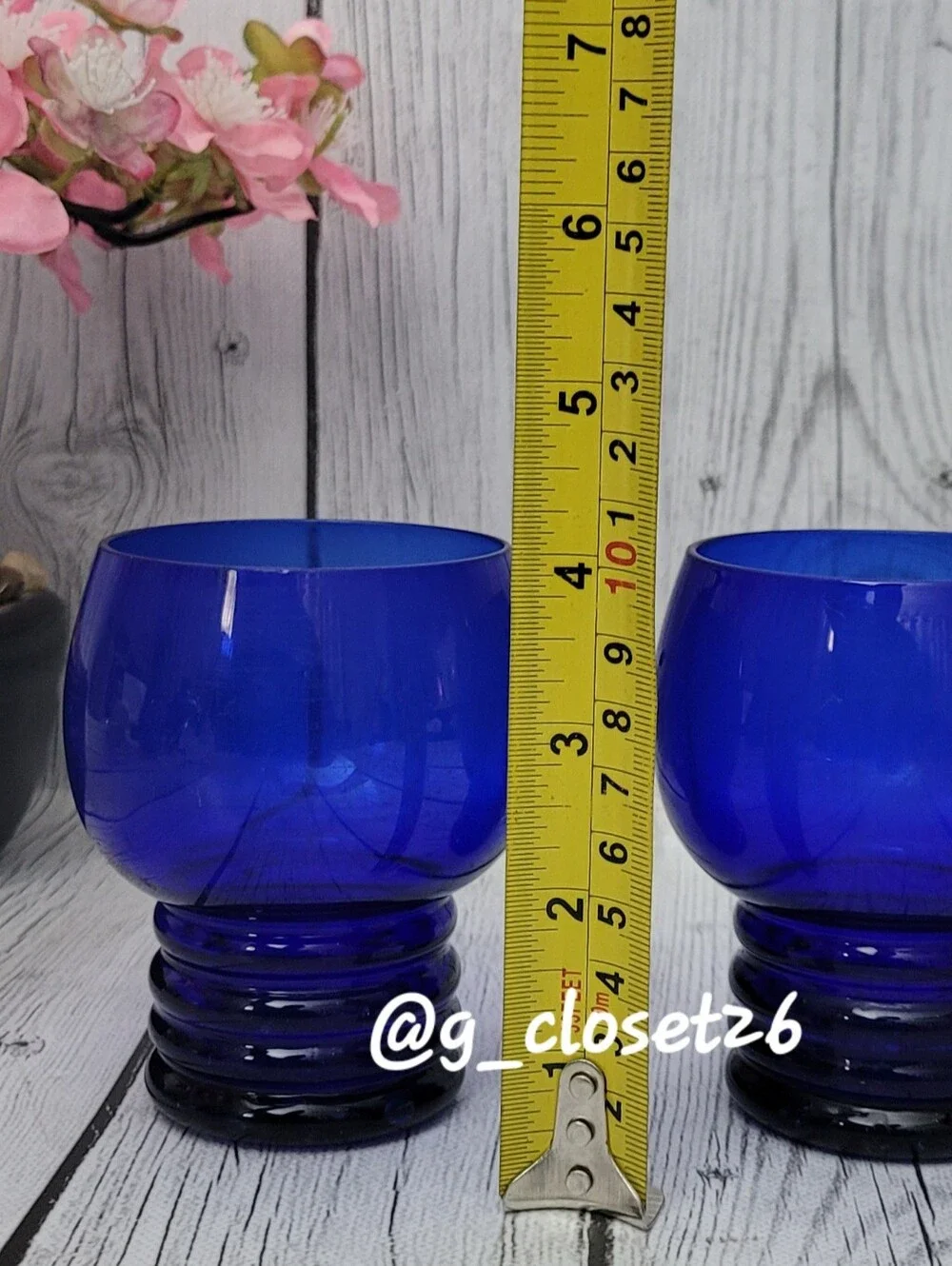 Vintage 10 Oz Flat Tumbler Shaeffer Cobalt Blue - Set of 2